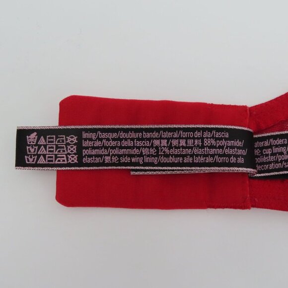 Victorias Secret 38C Very Sexy Push Up Bra Red Lace Gold Ring Underwire Padded - Picture 13 of 16